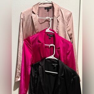 INC international Concepts Satin Open Front Blazet Jackets - Lot of 3!